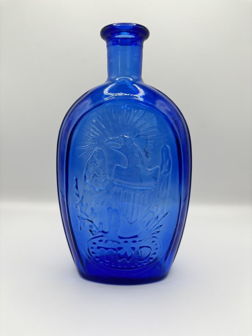 Franklin TWD Cobalt Glass Bottle Schooner 8.75 Vintage